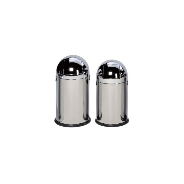 Poubelle dôme à clapet en inox