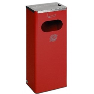 Poubelle cendrier 32 litres couleur rouge