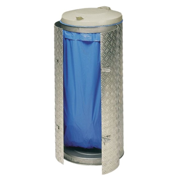 Poubelle compacte 120 litres en inox et tôle