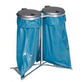 Poubelle 2 sacs urbaine robuste pour collecter et trier les déchets.