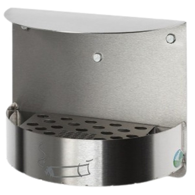 Cendrier-mural-h23 inox brosse