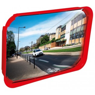 Miroir de sortie de voie cadre rouge