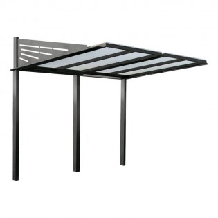 Abri cycles Conviviale sans bardages couleur gris procity