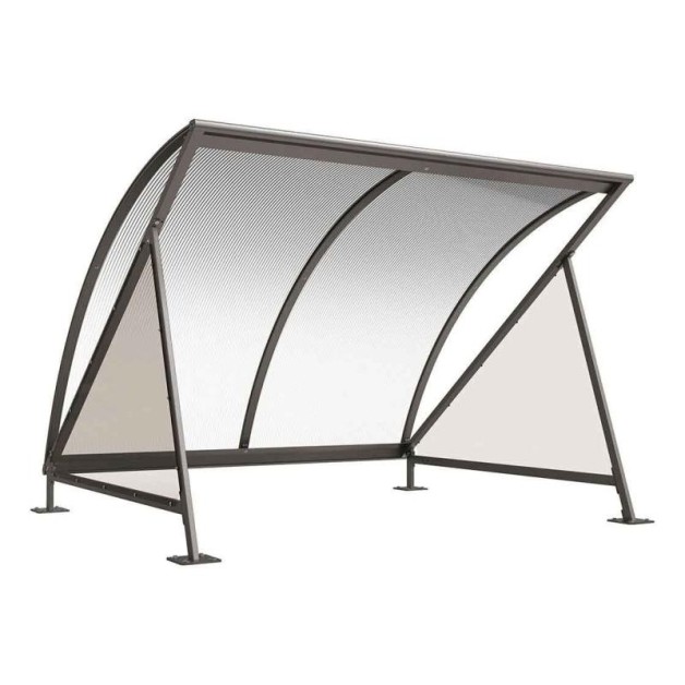 Abri vélos forme demi lune au design original pour 6 cycles Gris Procity