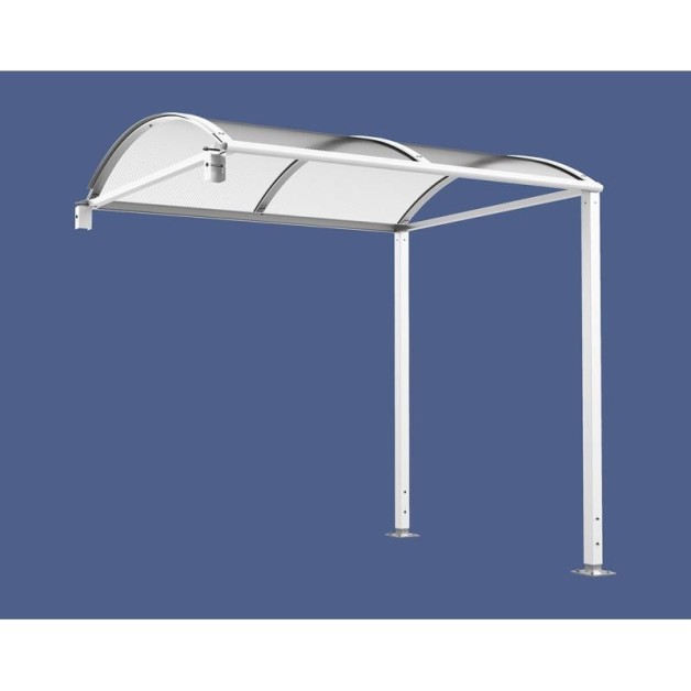 Abri cycles Voûte "M" avec parois latérales en verre.