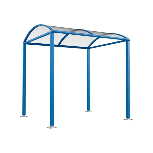 Abri cycles Voûte "M" avec parois latérales en verre.
