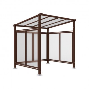 Abri cycles Milan + Bardages latéraux + Bardage de fond finition Marron RAL 8017