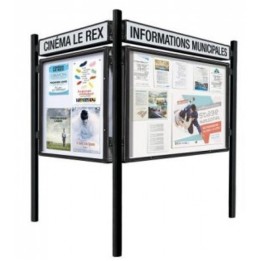 Vitrine extérieure sur poteaux Quattro