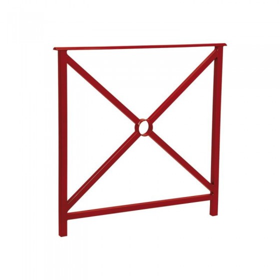 Barrière main courante longueur 800 mm simple croix sans crosse finition Bordeaux RAL 3004