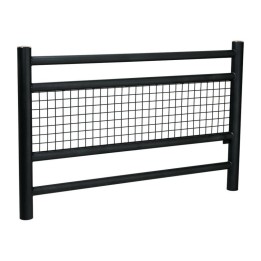Barriere Linea longueur 1572 mm pommeau Inox brossé finition Noir RAL 9005