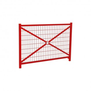 Barriere Orleans longueur 1470 mm grillagée finition Rouge RAL 3020