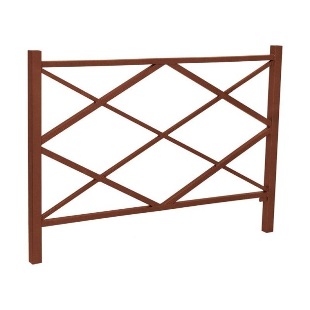 Barrière de ville Losange en acier finition marron