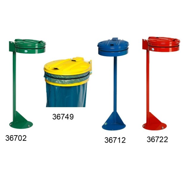 Supports sacs avec couvercle en acier