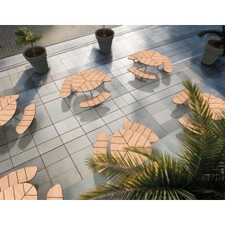 Table circulaire Valence en bois et acier