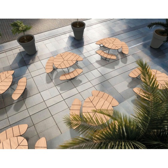 Table circulaire Valence en bois et acier
