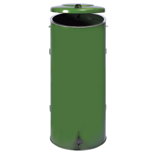 Poubelle compacte double battant Vert avec pédale