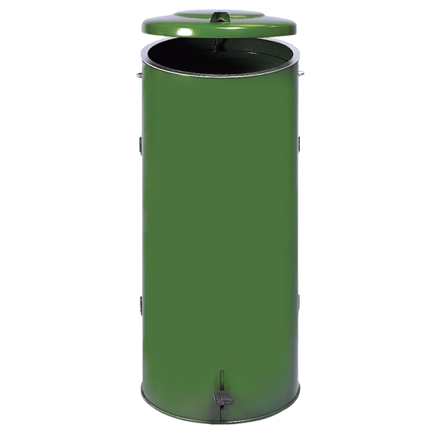 Poubelle compacte double battant Vert avec pédale