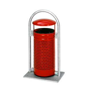 Poubelle support à Lyre rouge RB001
