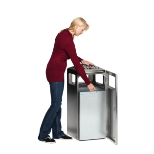 Combiné cendrier poubelle en inox