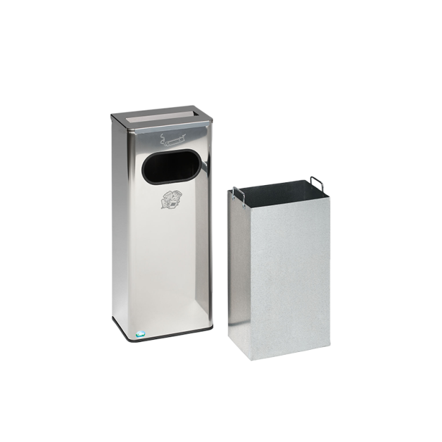 Cendrier collecteur de déchets 32 litres inox