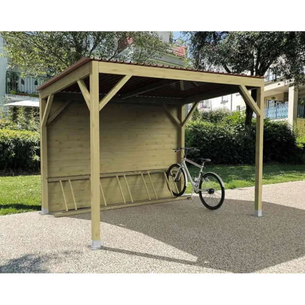 Abri cycles en bois Turin