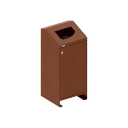 Corbeille Berlin 100 litres avec couvercle finition aspect corten