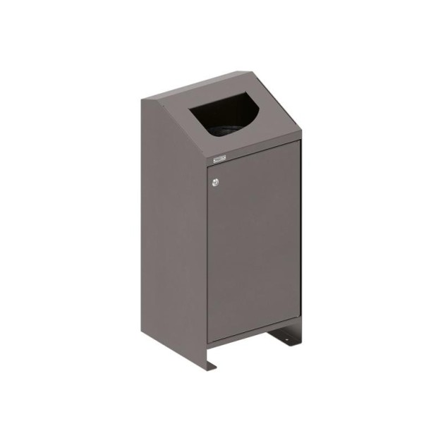 Corbeille Berlin 100 litres avec couvercle finition gris procity