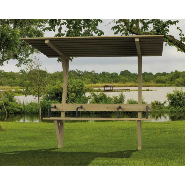 Banc en bois composé d'une ombrelle, modèle Londres spécial Sénior