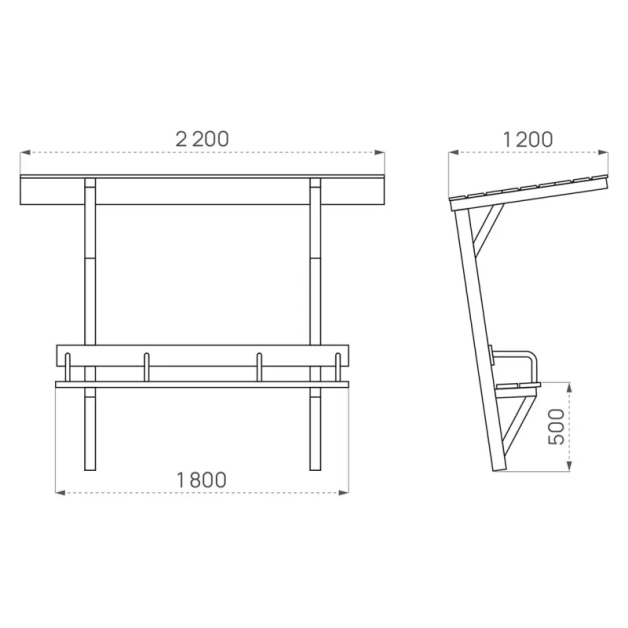 Banc ombrelle Londres spécial Sénior