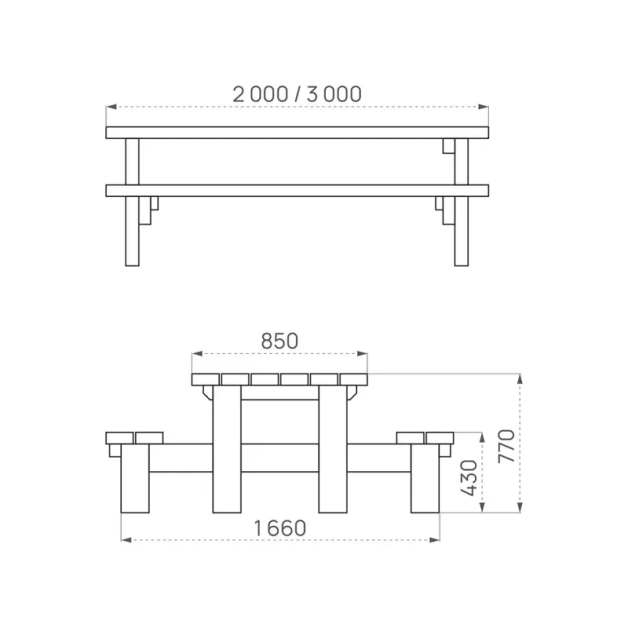 Plan table pique nique bois Lille