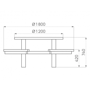Table de pique-nique ronde Dublin