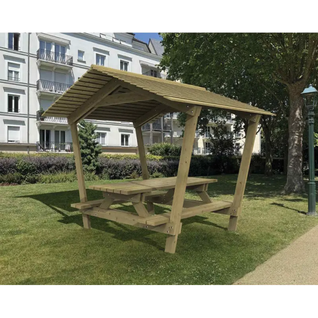 Table de pique-nique Turin avec toit