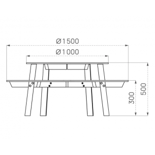 Plan table de pique-nique Rome Junior