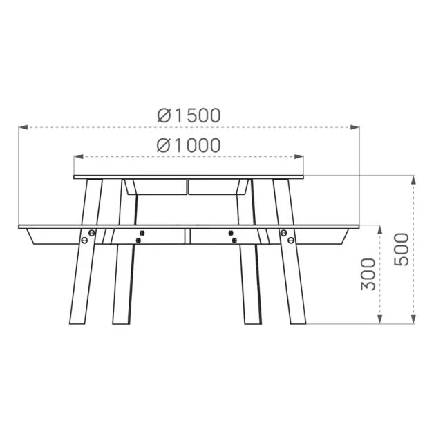 Plan table de pique-nique Rome Junior