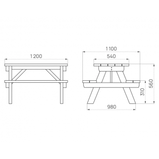 Table de pique-nique Turin Eco junior