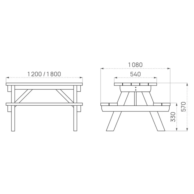 Plan table de pique-nique Turin junior
