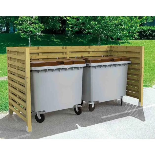 Cache conteneur en bois Turin double