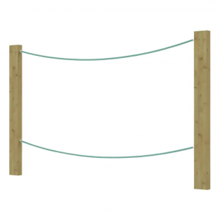 Cordes d'équilibre sur poteaux en bois