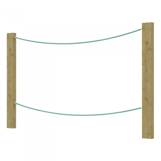 Cordes d'équilibre sur poteaux en bois