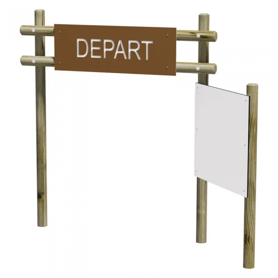 Panneau de départ et d'information en bois pour le sportif