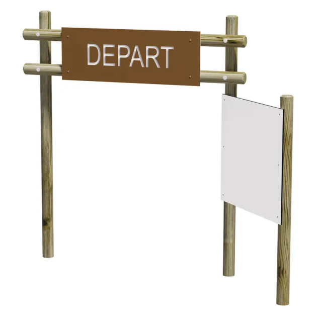 Panneau de départ et d'information en bois pour le sportif