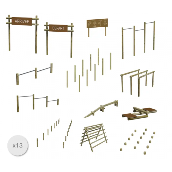 Lot 2 : Parcours de santé bois (13 éléments)