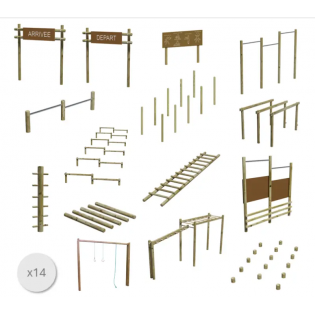 Lot 3 : Parcours de santé bois (14 éléments)