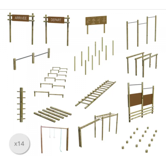 Lot 3 : Parcours de santé bois (14 éléments)