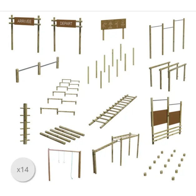 Lot 3 : Parcours de santé bois (14 éléments)