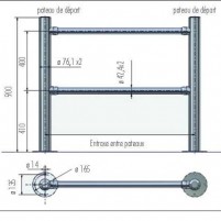 Plan barrière inox avec tubes de liaison