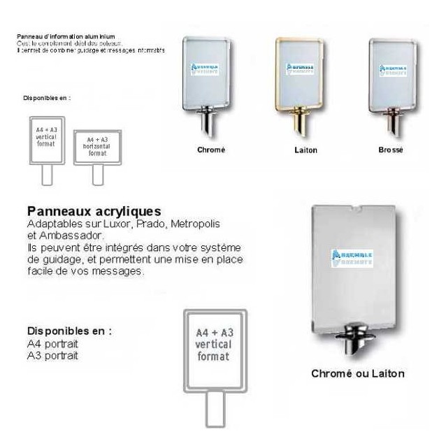Panneaux d'information pour poteaux