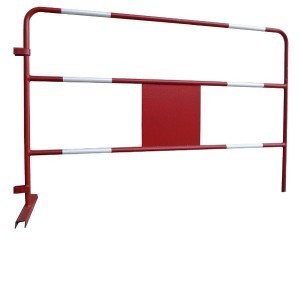 Barrière de chantier TP acier rouge et blanc
