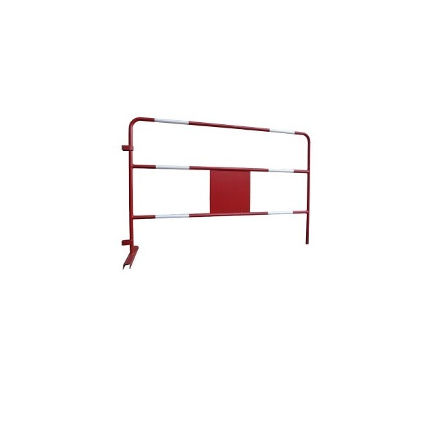 Barrière de chantier TP acier rouge et blanc