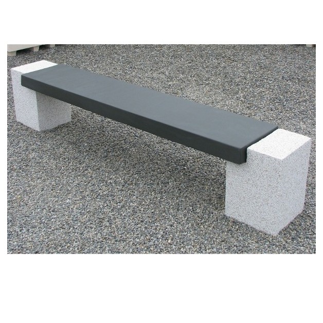 banquette Douglas beton pieds gravillons lame couleur ardoise